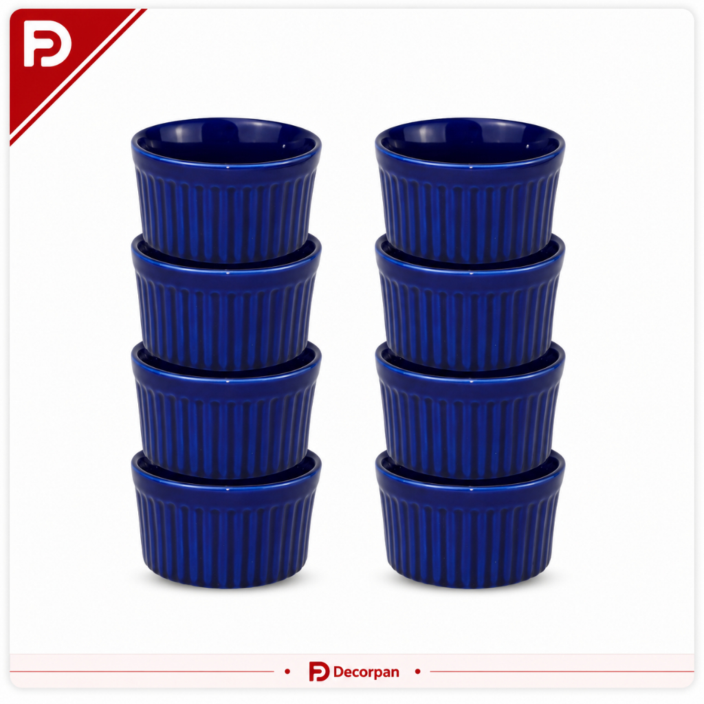 Kit 16 Ramequins Tigela Molheira de Porcelana 150ml Azul Colbato Decorpan