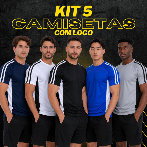 Kit 5 Camisetas Dry Fit Masculina Esportiva de reino Academia Corrida Confortável 100% Poliéster