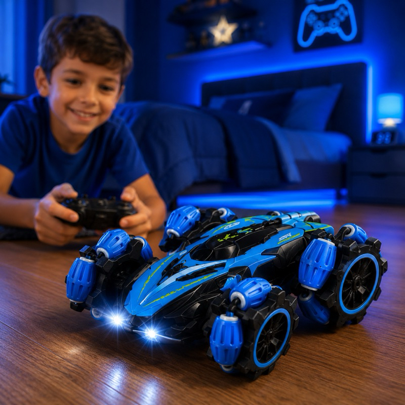 Carrinho Controle Remoto Drift Stunt 360° Recarregável com Luzes LED brinquedo criança