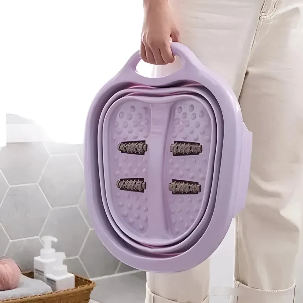 Bacia Portátil Dobrável para Pedicure com Massageador e Escalda Pés - NÃO É ELÉTRICO - ENVIO EM 24H