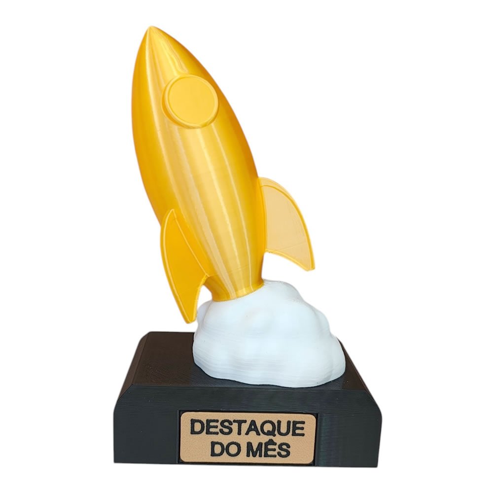 Troféu Foguete Destaque do Mês Premiação Empresa Vendas