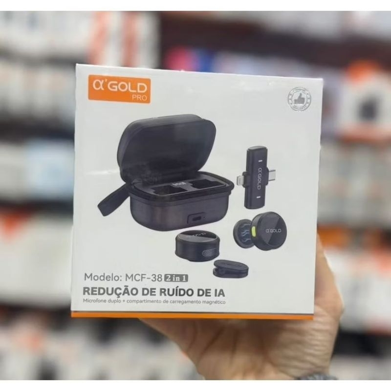 Microfone Para Gravar Vídeos no Celular profissional sem Fio Duplo Podcast Youtuber Influenciador