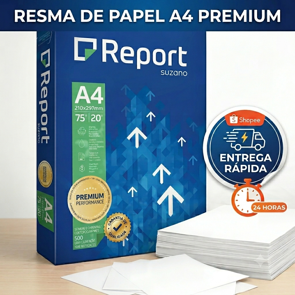 Folha de Sulfite A4 500 Folhas Qualidade Premium Escritório Escola