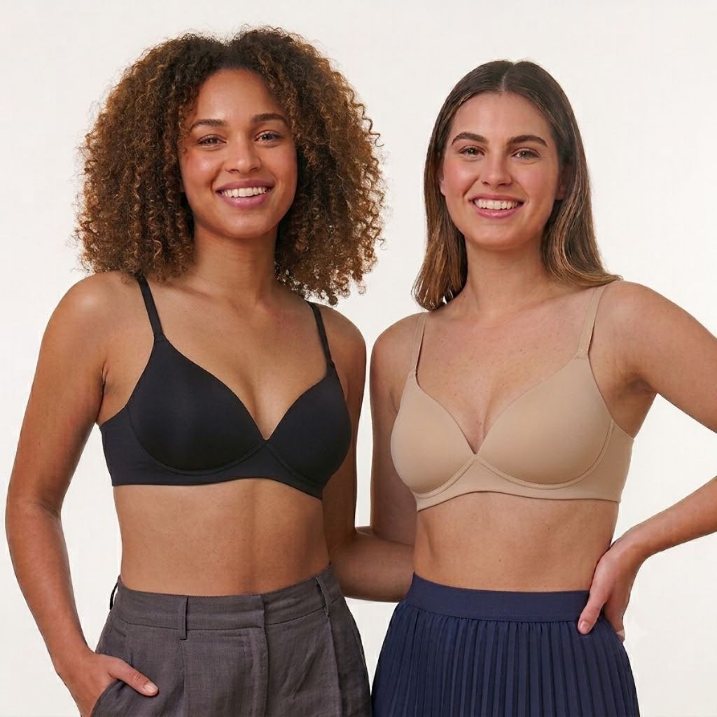 Kit 2 Sutiãs DelRio Femininos Com Bojo Sem Aro Microfibra Confortável Adulto