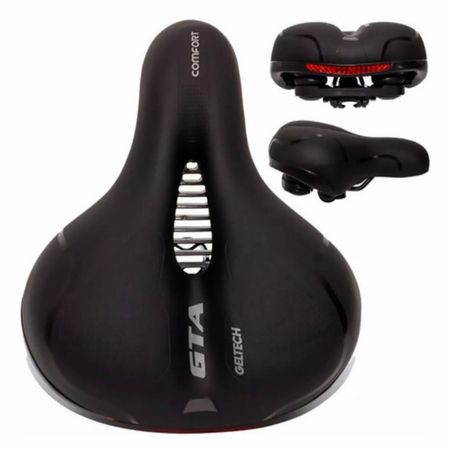 Banco Bike Selim Bicicleta Gta Comfort Gel Tech Refletor Elastomero
