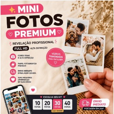 ✨ Mini Fotos Full HD Premium | ENVIO IMEDIATOo |  Revelação Profissional