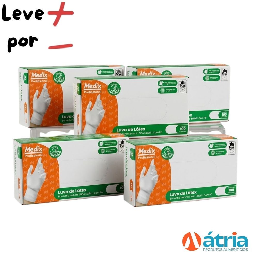 500 Luva Latex Profissional com Pó Medix - PP-P-M-G