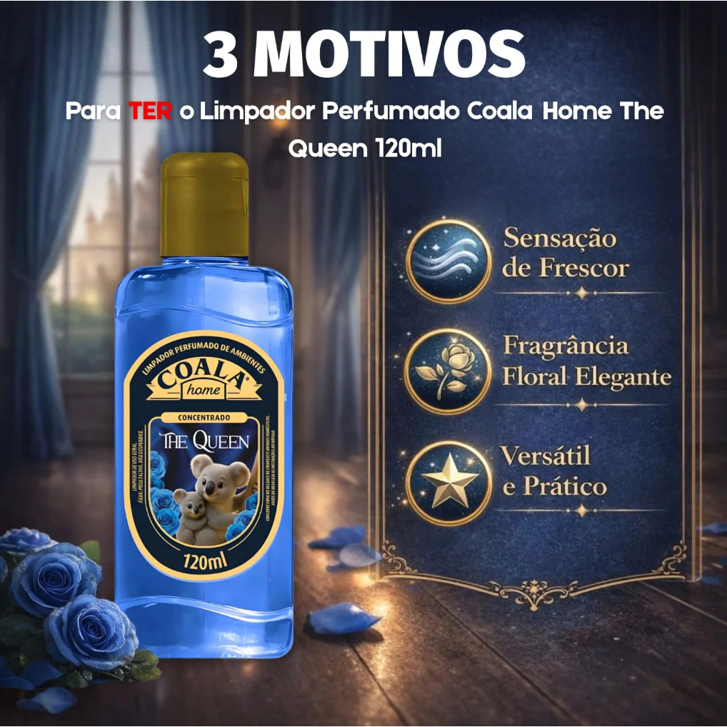 KIT COALA HOME THE QUEEN LIMPADOR PERFUMADO 120ML + SABONETE LÍQUIDO 500ML