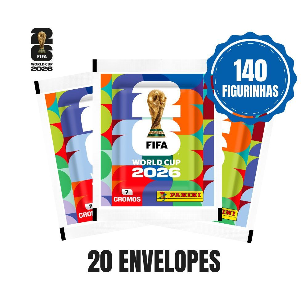 Kit 20 Envelopes Figurinhas Copa do Mundo 2026 - 140 Figurinhas