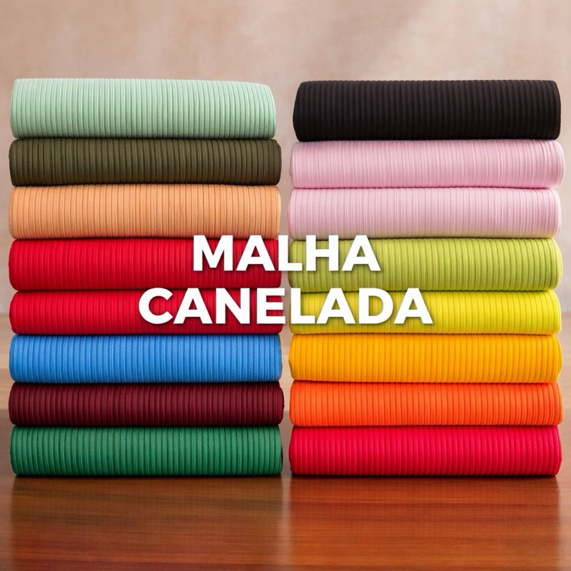 Tecido Malha Canelada 1 Metro (1x1,60m) Promoção Várias Cores Qualidade Premium
