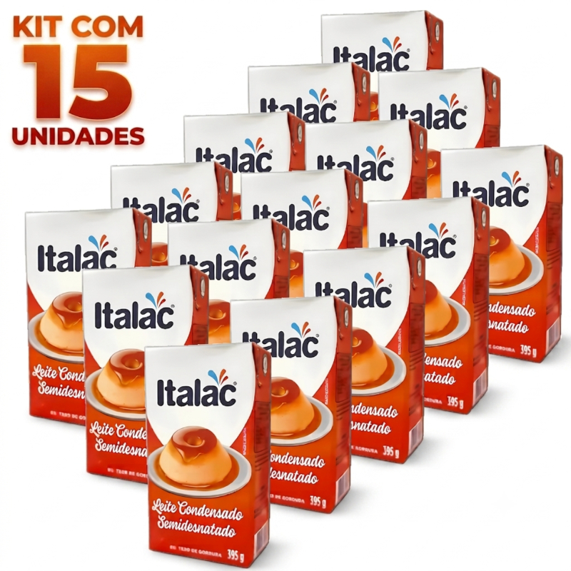 Kit 15Un Leite Condensado Italac 395g Promoção Atacado Doces para Festas