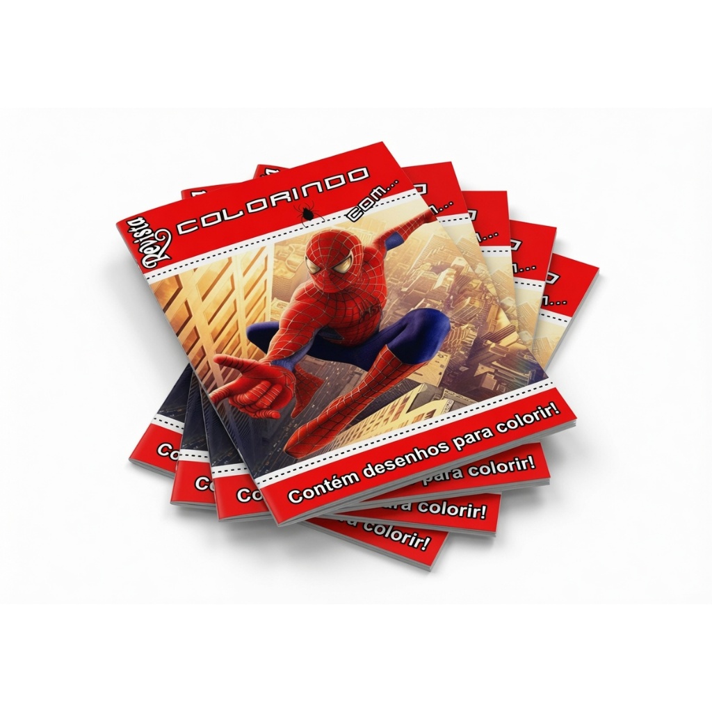 Kit 10-50 Un Livrinho de Colorir Homem  Aranha Spider Man Personalizado com nome | Lembrancinha Aniversário Infantil