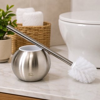 Escova Sanitária Inox Com Suporte Vassourinha De Vaso Sanitario Privada Escova Banheiro