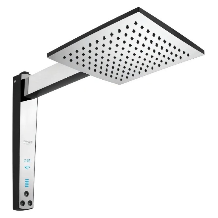 Chuveiro Lorenzetti Acqua Century Digital Preto/Cromado 127V 5500W | 220V 6800W e 7500W Original