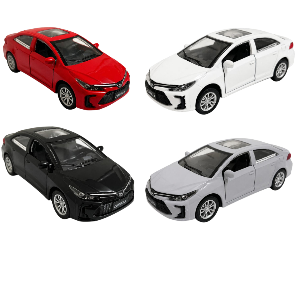 Miniatura Toyota Corolla Metal Luz Som Fricção Portas Abrem Escala 1:32 Colecionável