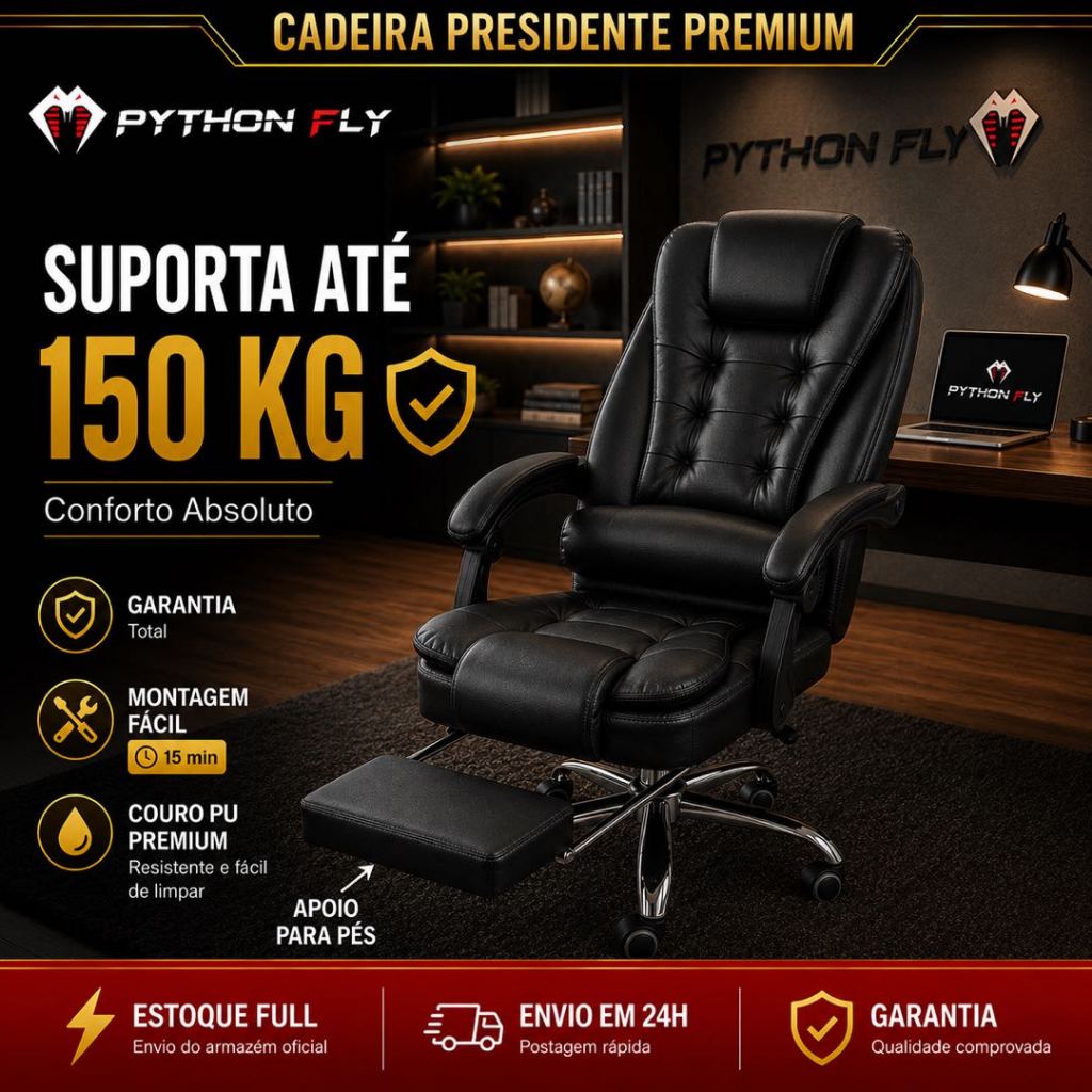 Cadeira de escritório presidente, cadeira de home office com apoio para os pés e encosto …