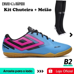 Chuteira Futsal Umbro Action + MEIÃO UMBRO TEAM Original com Nota fiscal e Garantia