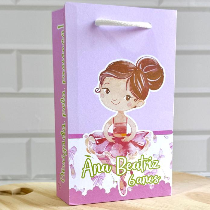 Sacolinha Personalizada Bailarina Lembrancinhas Festa Infantil Aniversário Para Montar Sacola Personalizada Doces