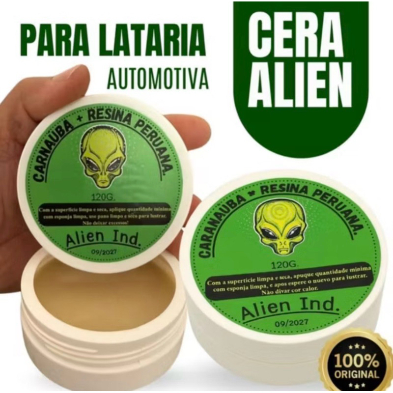 Cera Espelhamento Cerâmico Tira Riscos Repele Água ALIEN IND