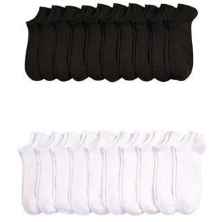 kit de meias lisa preto e branco em algodao com elastano feminina e masculina