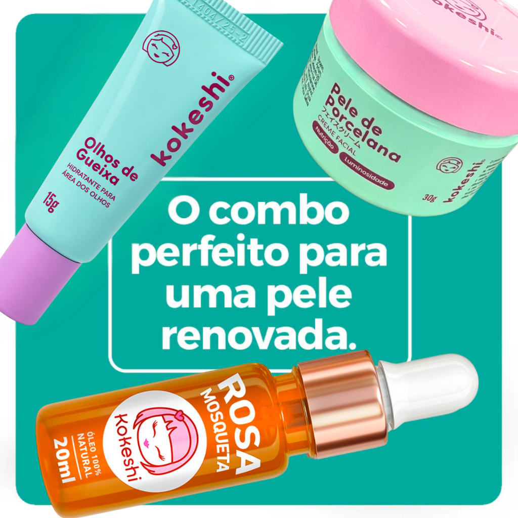 Kit Kokeshi Renovadores Faciais + Óleo de Rosa Mosqueta Super Kit Pele de Porcelana Vidro · foto 2