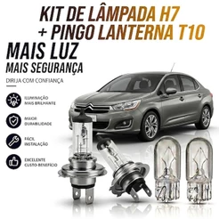Lampada farol BAIXO + LANTERNA C4 PALLAS 2006 ATÉ 2013