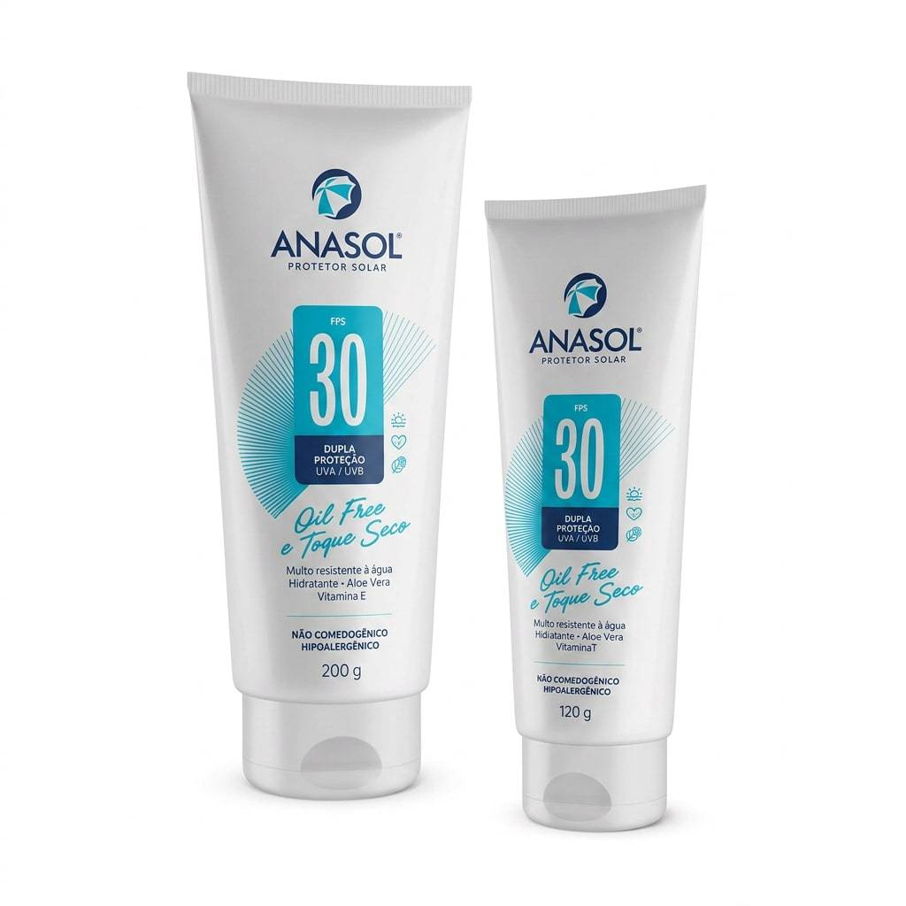 Kit 2 Protetor Solar FPS30 Anasol 200g e 120g Loção Corporal