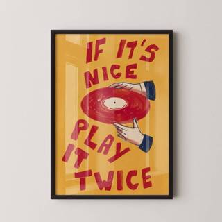 Quadro Decorativo Arte Minimalista Frases Música Vinil Com Moldura
