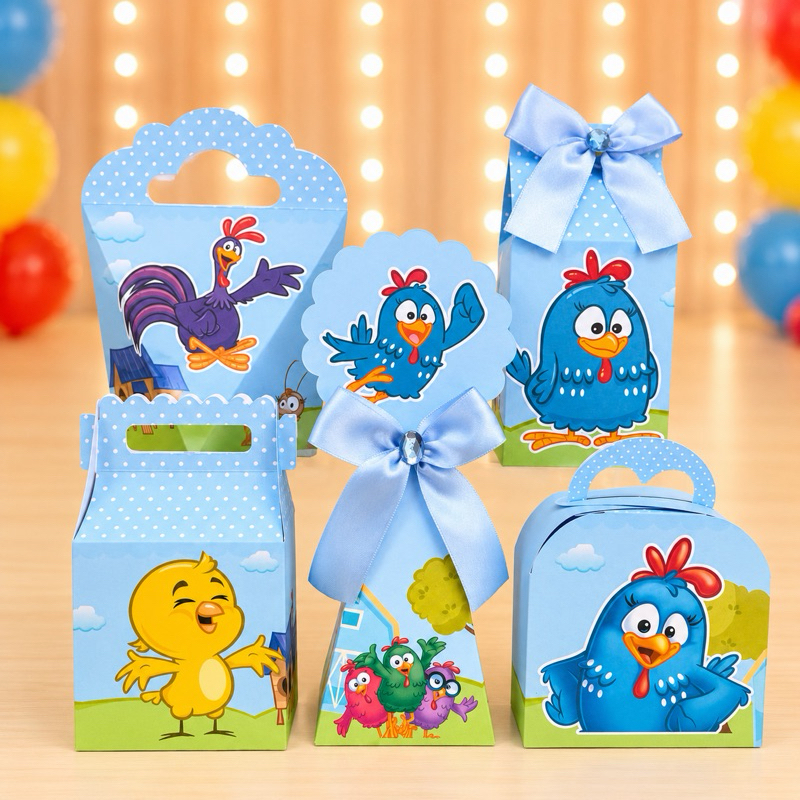 Kit Galinha Pintadinha Menino - Caixinhas para festa infantis lembrancinhas de aniversario mimos decoração personalizado