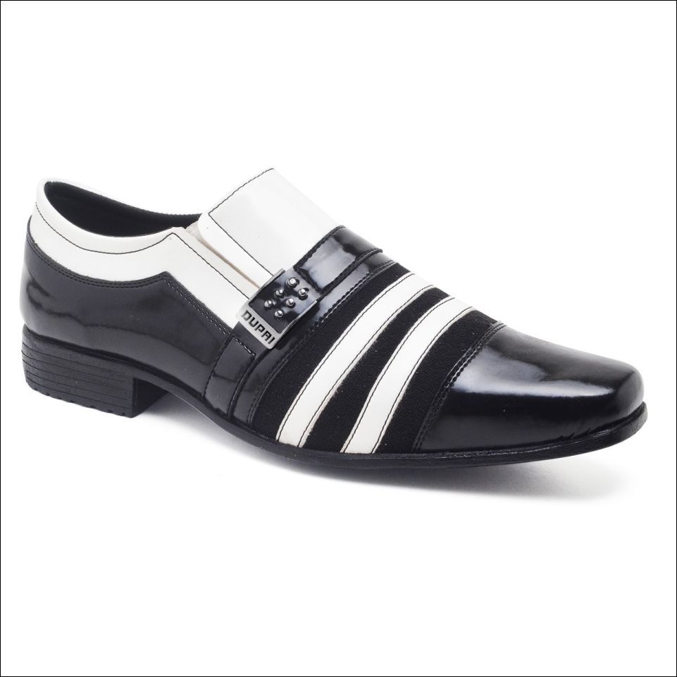 Sapato Social Masculino Verniz Preto Com Detalhe em Metal Elegante