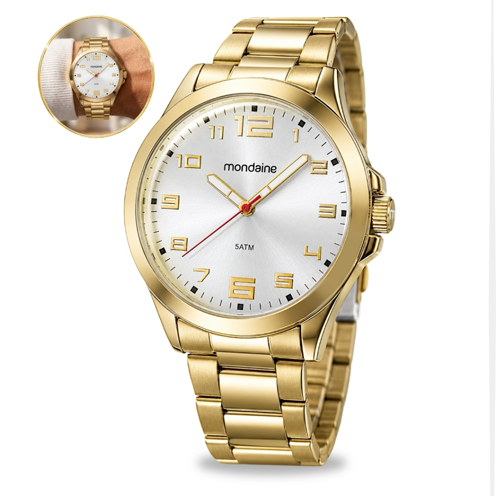 Relógio Mondaine Masculino De Pulso Analógico A Prova D'água 5 ATM Original