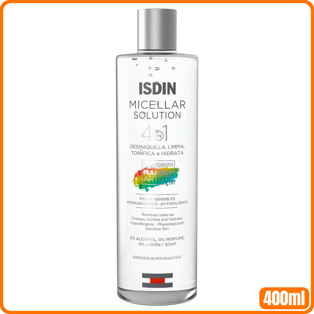 Água Micelar Isdin Micellar Solution 4 em 1 com 400ml