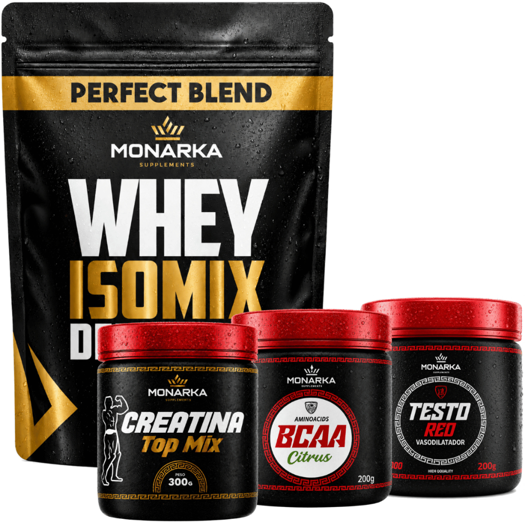 Kit Suplementos Musculação Whey Creatina BCAA Pré-treino