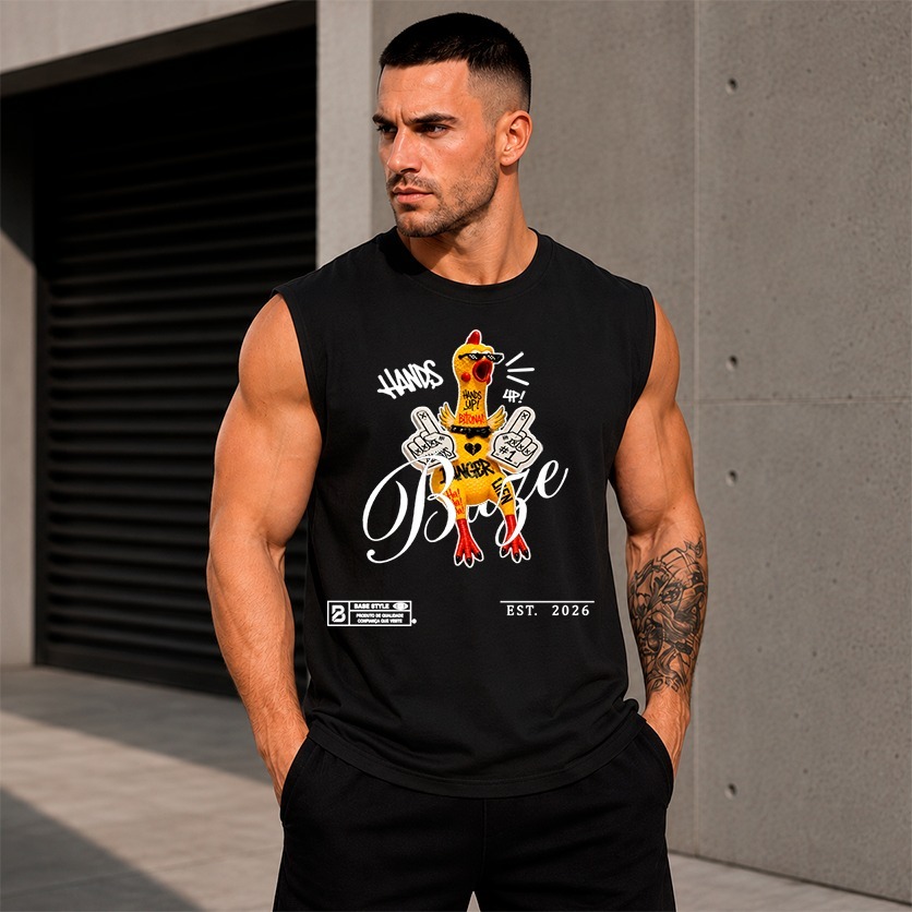 Camiseta Oversized Machão algodão 30.1 Masculina streetwear Estampado BAZE CHICKEN Baze Style Lançamento
