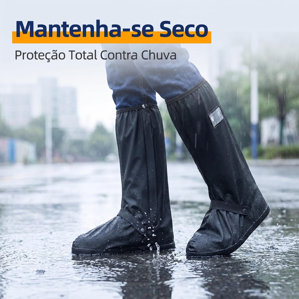 Capa de Sapato Impermeável Cano Alto Antiderrapante 5 Tamanhos