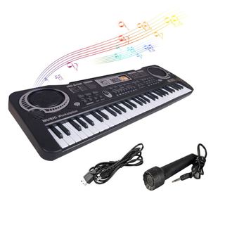 Teclado Infantil 61 Teclas com Microfone Piano Musical Educativo Presente Menino Menina