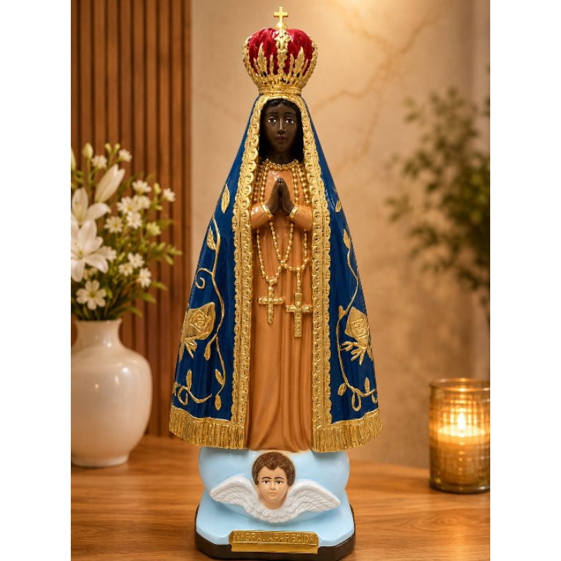 Imagem de Nossa Senhora Aparecida de 40 cm em Gesso