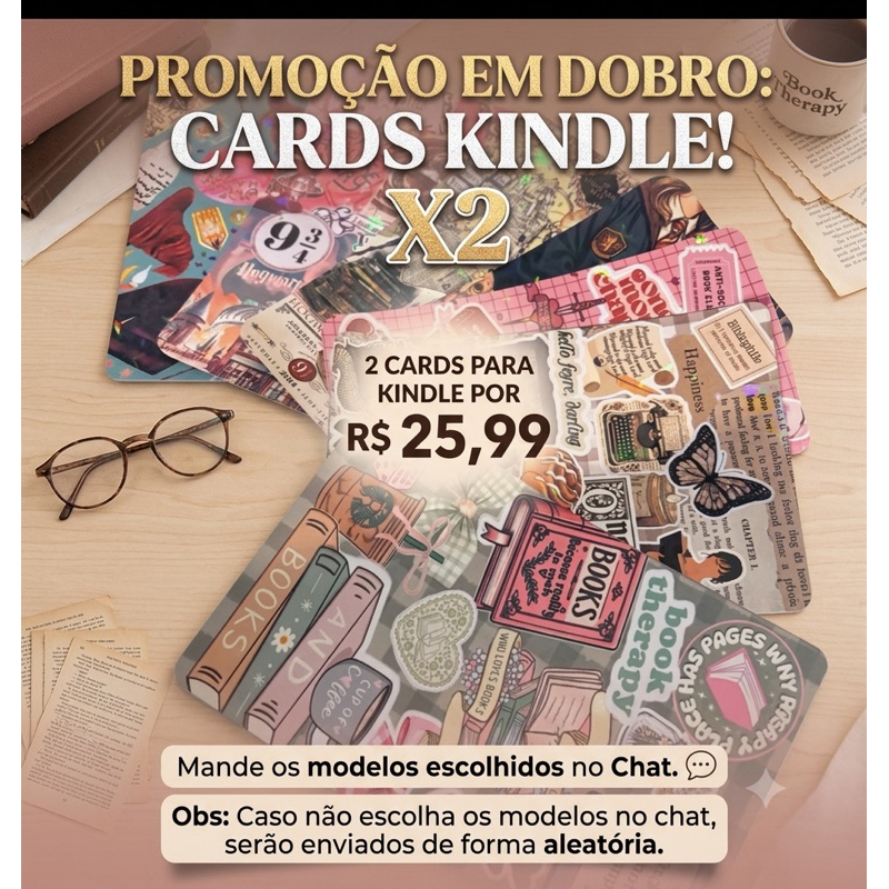 PROMOÇÃO 2 Cards Skin Holográfico Kindle- para capa transparente de Kindle 11ª geração de 6 polegadas 2022/2024