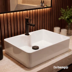 Cuba Pia de Apoio Sobrepor Retangular 48x37 Branca Banheiro Lavabo Beltempo BT-2317