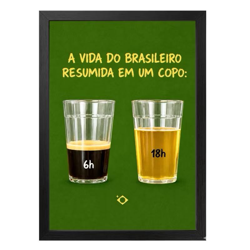 Quadro decorativo Brasilidades Brasil Caramelo Ícones Retro Cultura Brasileira  Boteco Estética Vintage RJ Com Moldura