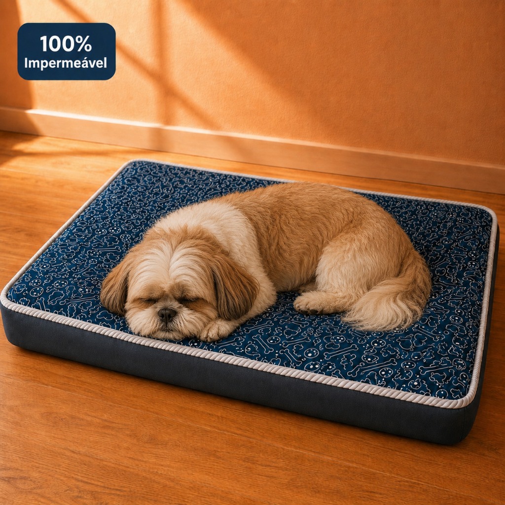 Cama Box Ortopédica Impermeável para Cães