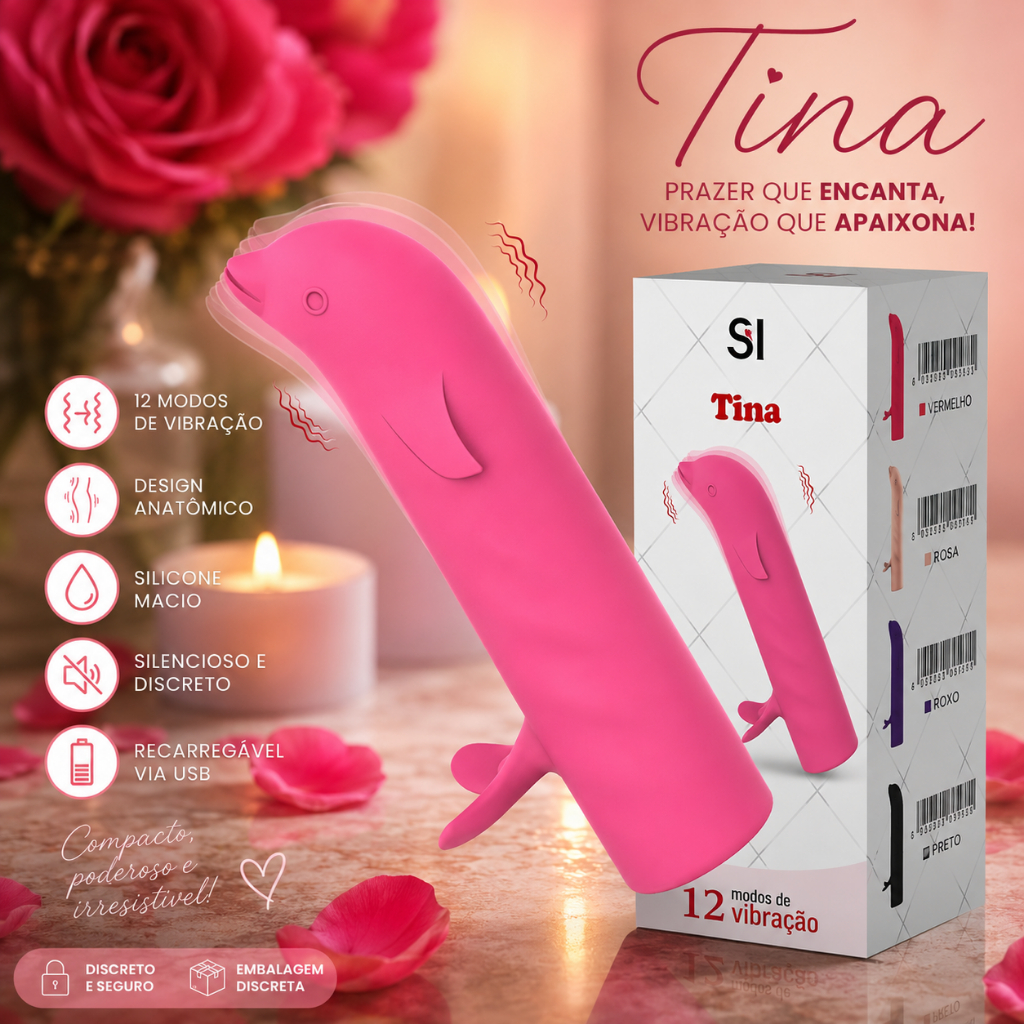 Detalhes do Vibrador de Ponto G - Golfinho Recarregável - Tina - SI