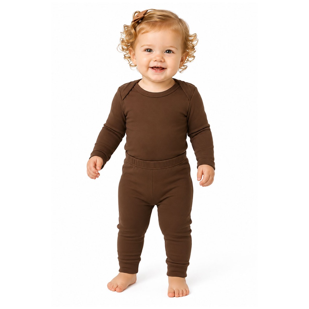 Body Térmico Bebê Menina, Conjunto Térmico Peluciado, Body + Calça, Segunda Pele, Tamanhos P ao 3