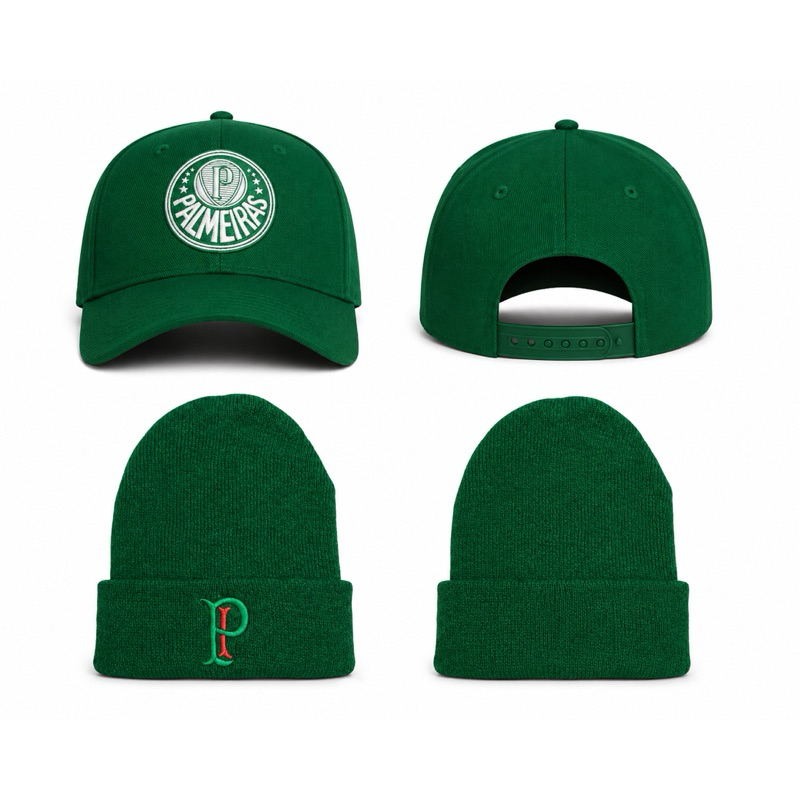 Kit Boné + Touca Palmeiras Bordado Verde – Estilo, Conforto e Qualidade
