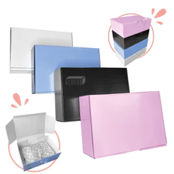 Caixa de Papelão Colorida Premium 27x18x9cm Envios E-Commerce Resistente Lojas Delivery Sofisticada