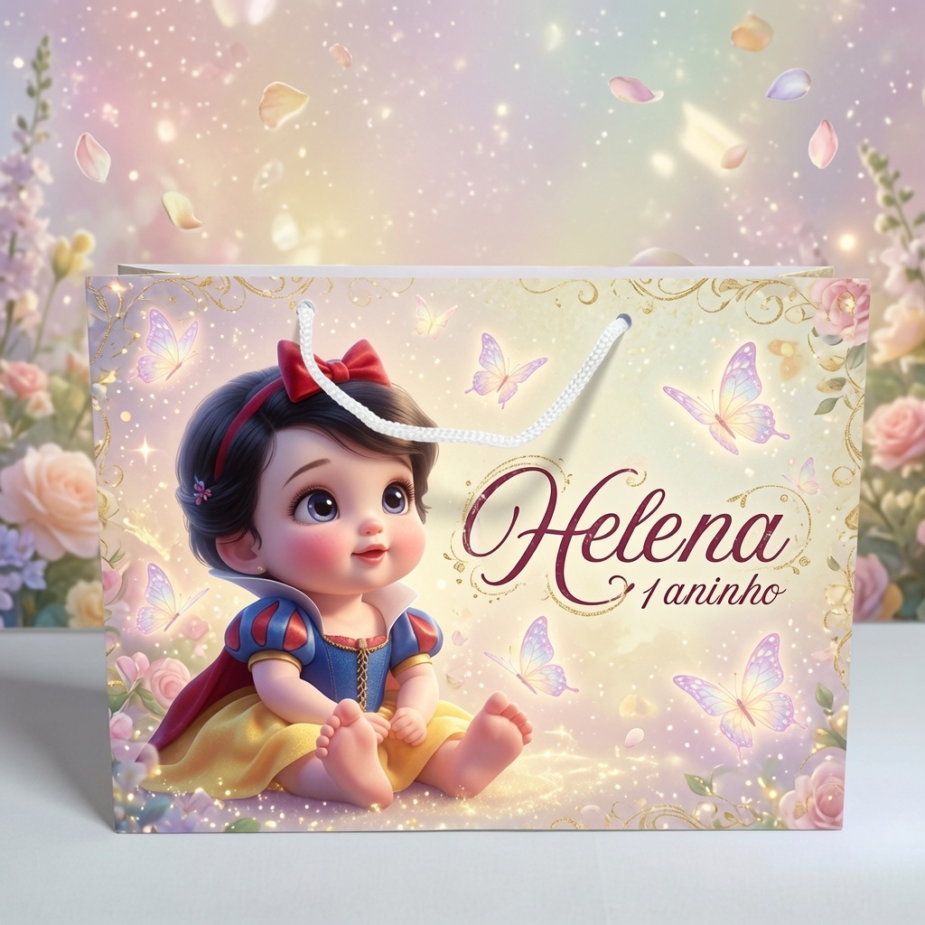 Sacolinha Personalizada Princesa Encantada Baby Pegue e Monte Desmontada Lembrancinha Festa Infantil