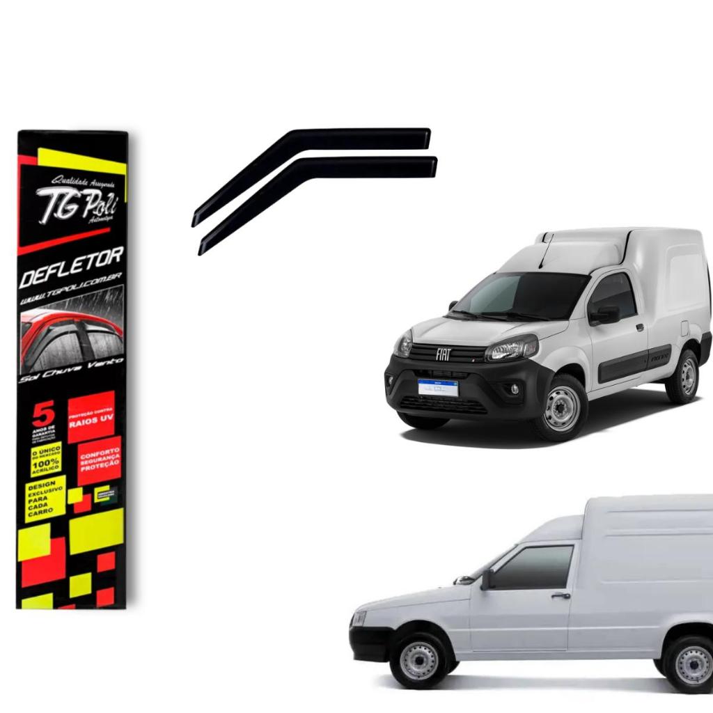 Calha de Chuva Fiat Fiorino 1989 a 2013 2 Portas TG Poli Defletor Protetor Janelas Fumê