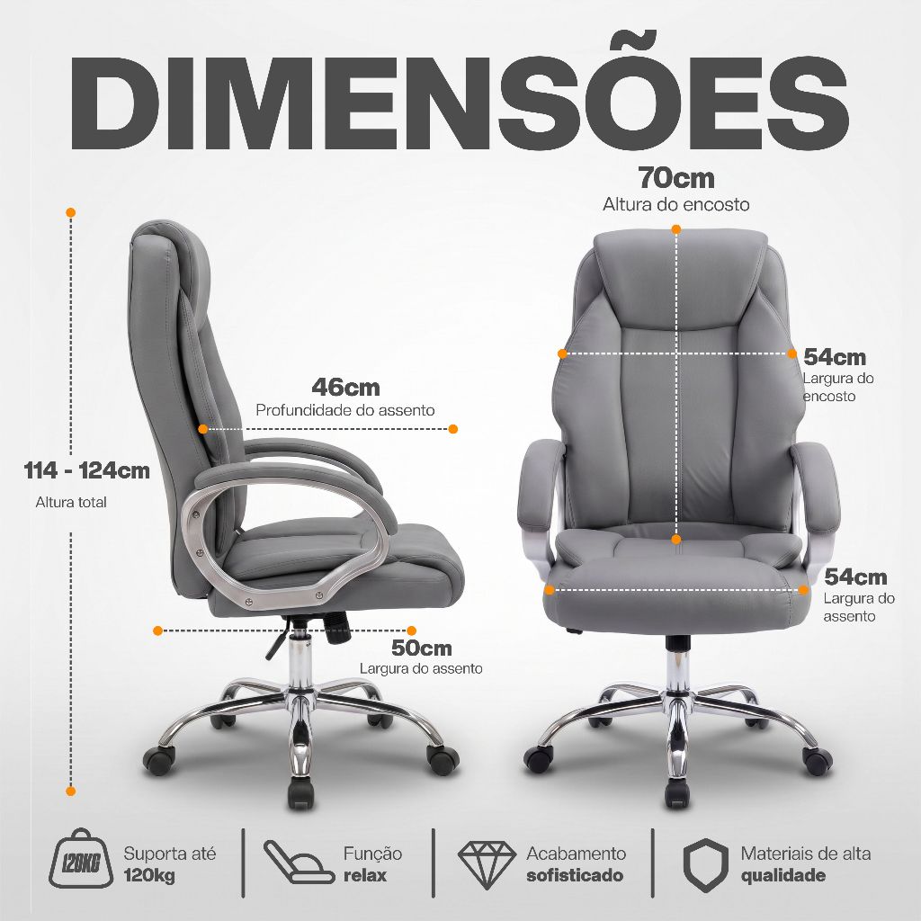 Cadeira Presidente Executiva Ergonômica com Acabamento Premium · foto 2