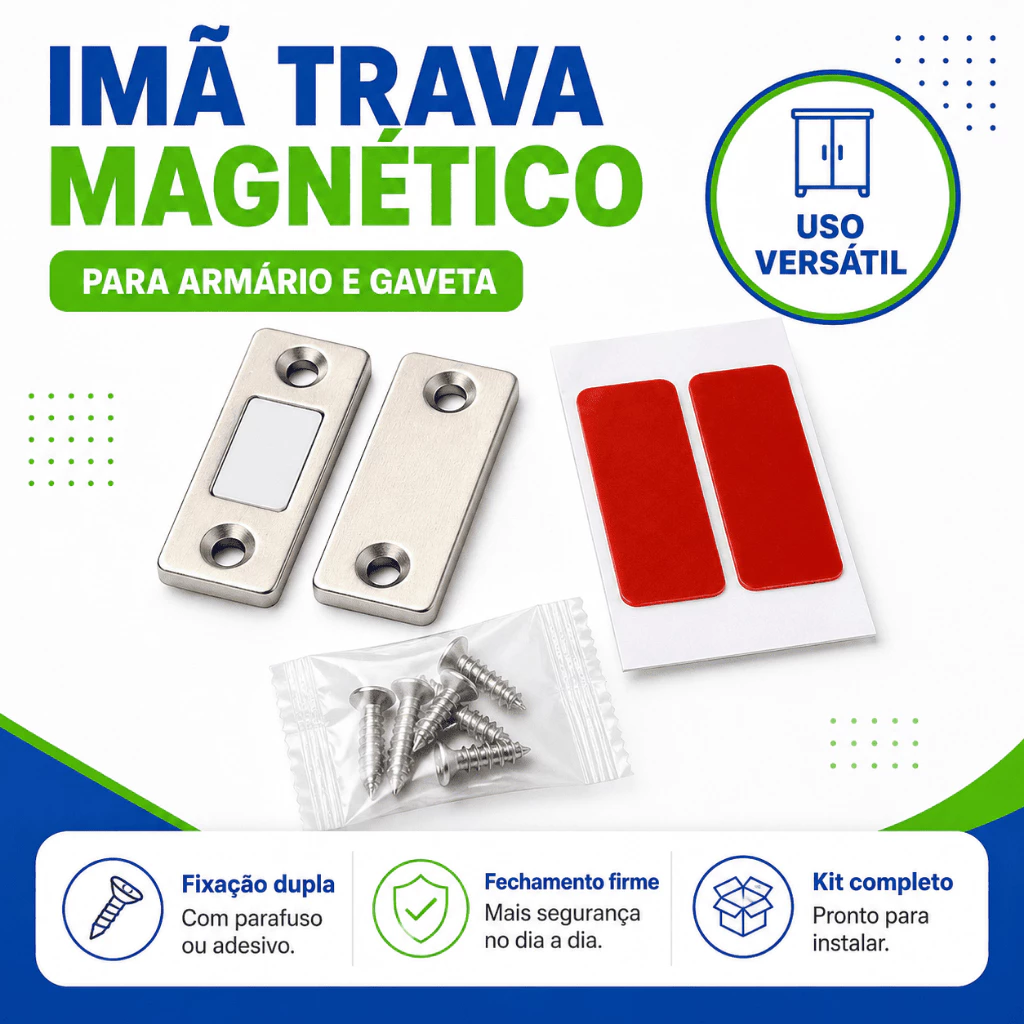 Imã Trava de Armário Porta Gaveta Magnético Sistema de Fechamento para Móveis — imagem 1