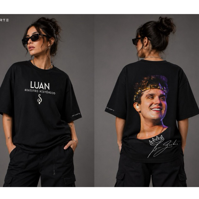 Camiseta Oversized Luan Santana Unisex Streetwear 100% ALGODÃO e SUEDINE PREMIUM Estampada Premium